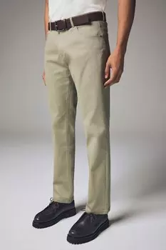 Фактурные брюки с поясом и пятью карманами Next, серый