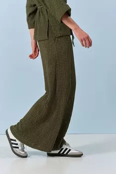 Фактурные брюки с широкими штанинами Next, зеленый