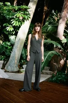 Фактурные жаккардовые брюки ZARA, хаки