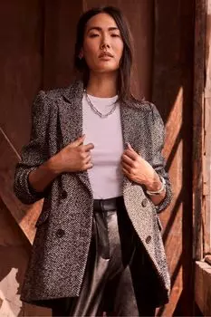 Фактурный блейзер Mint Velvet, черный