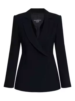 Фактурный блейзер с запахом EMPORIO ARMANI, синий