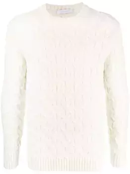 Фактурный джемпер с круглым вырезом Cruciani, белый
