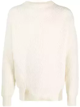 Фактурный джемпер с разрезами JIL SANDER, нейтральный