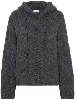 Фактурный кардиган Brunello Cucinelli, серый