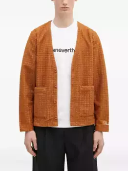 Фактурный кардиган с карманом Pleasures, коричневый