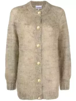 Фактурный кардиган с круглым вырезом GANNI, желтый