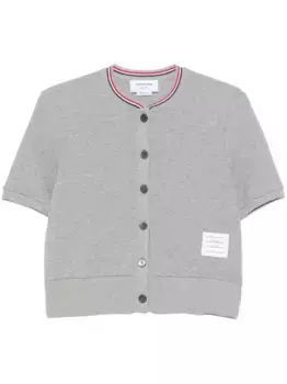 Фактурный кардиган с полосками RWB THOM BROWNE, серый