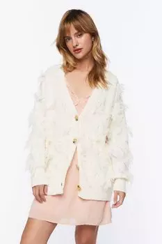 Фактурный кардиган-свитер Forever 21, кремовый
