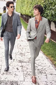 Пиджак из смесового льна Next, серый