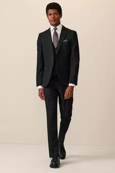 Фактурный костюм: жилет Next, черный