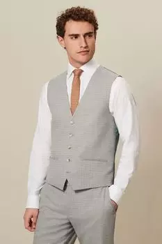 Фактурный костюм: жилет Next, серый