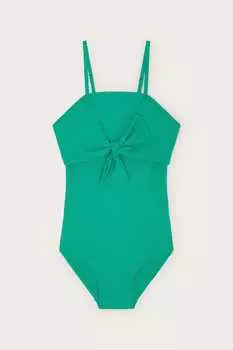 Фактурный купальник с бантиком Monsoon, зеленый