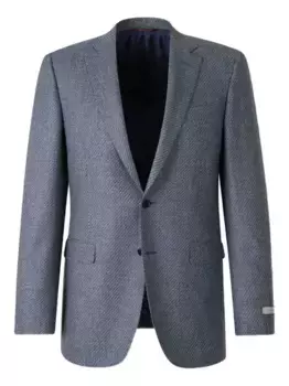 Фактурный однобортный пиджак Canali, синий