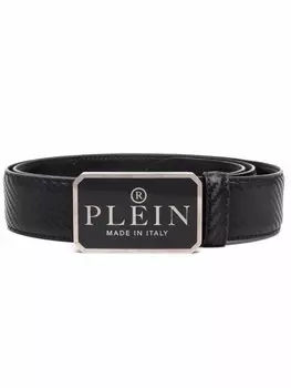 Фактурный ремень с логотипом Philipp Plein, черный