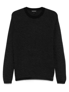 Фактурный свитер Emporio Armani, черный