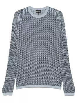 Фактурный свитер Emporio Armani, синий