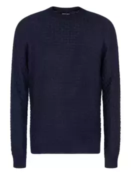 Фактурный свитер GIORGIO ARMANI, синий
