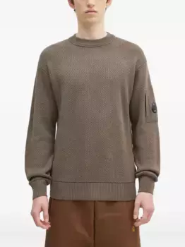 Фактурный свитер с карманами для линз C.P. Company, коричневый