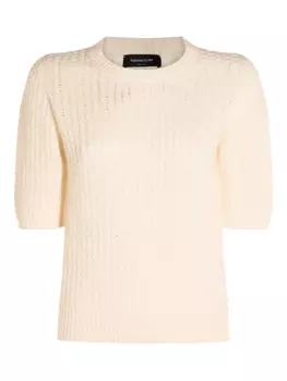 Фактурный свитер с короткими рукавами Fabiana Filippi, нейтральный