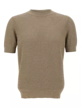 Фактурный свитер с короткими рукавами Filippo De Laurentiis, серый