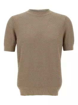 Фактурный свитер с короткими рукавами Filippo De Laurentiis, серый