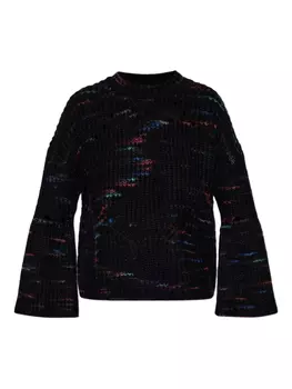 Фактурный свитер с меланжевым эффектом MUNTHE, черный