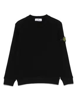 Фактурный свитер Stone Island Junior, черный