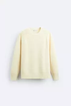 Фактурный свитер ZARA, экрю