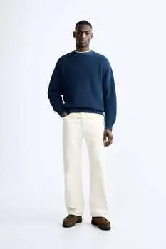 Фактурный свитер ZARA, синий