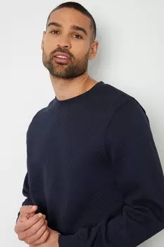 Фактурный свитшот с круглым вырезом Threadbare, синий