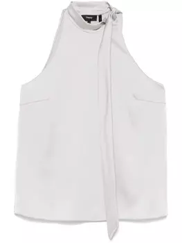 Фактурный топ с вырезом халтер Theory, серый