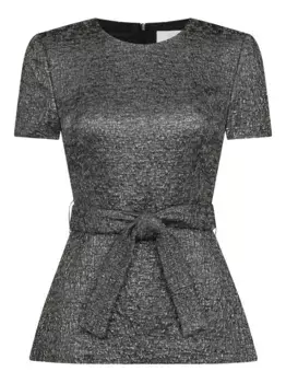 Фактурный топ Villanelle с поясом JANE, серебяный