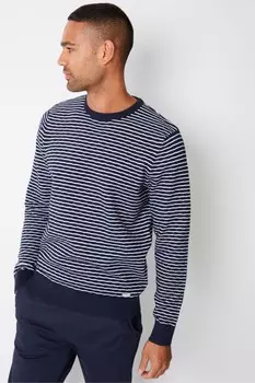 Фактурный трикотажный джемпер с круглым вырезом Threadbare, синий