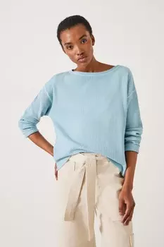 Фактурный вафельный топ Faye Hush, синий