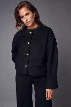 Фактурный жакет из букле с шерстью Next, черный