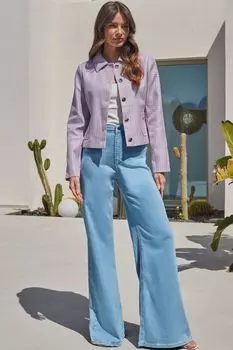 Фактурный жакет украшенный жемчугом Sosandar, фиолетовый