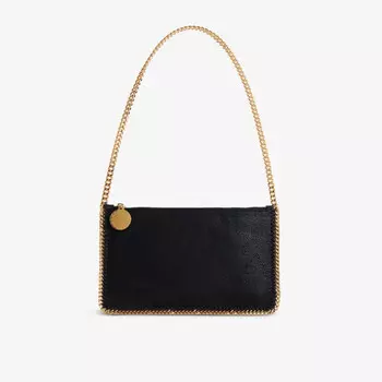 Falabella мини-сумка через плечо из замши Stella Mccartney, черный