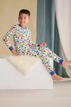 Falala хлопок рождество пижама Hatley, белый