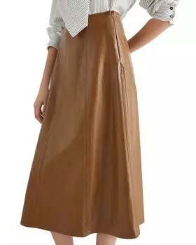 Фаланж Юбка из искусственной кожи Marella, коричневый