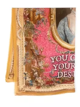 Faliero Sarti шарф с бахромой и принтом, розовый