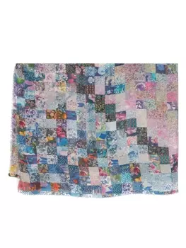 Faliero Sarti шарф с цветочным принтом, фиолетовый