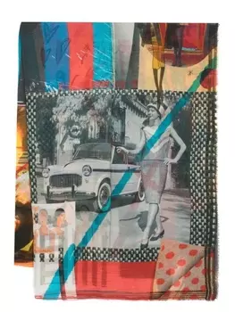 Faliero Sarti шарф с графичным принтом, серый