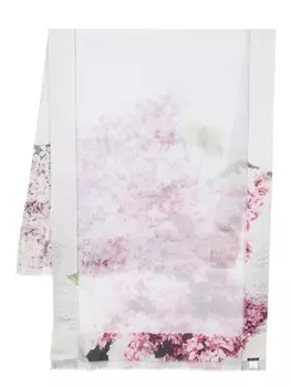 Faliero Sarti шелковый шарф с цветочным принтом, фиолетовый