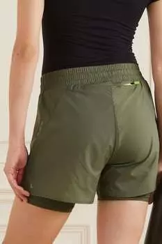 FALKE ERGONOMIC SPORT SYSTEM Многослойные шорты из переработанного рипстопа с отделкой из джерси, армейский зеленый