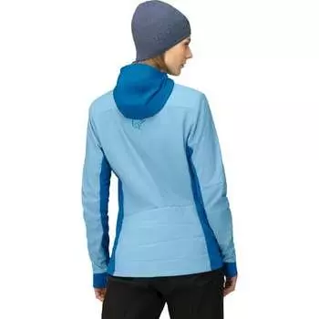 Falketind Alpha90 Утепленная куртка на молнии с капюшоном женская Norrona, цвет Aquarius/Mykonos Blue