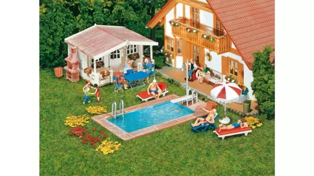 Faller Бассейн + садовый домик