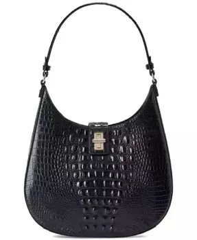 Фаллон Мельбурн средняя кожаная сумка через плечо Brahmin, черный