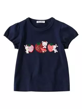 Familiar футболка с вышивкой, синий