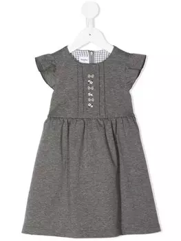 Familiar платье с вышивкой и рукавами кап, серый