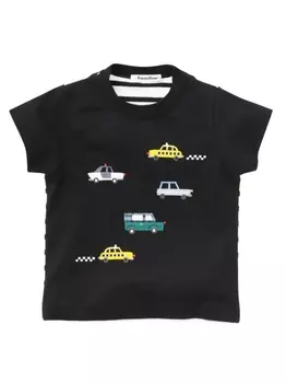 Familiar полосатая футболка с вышивкой, черный